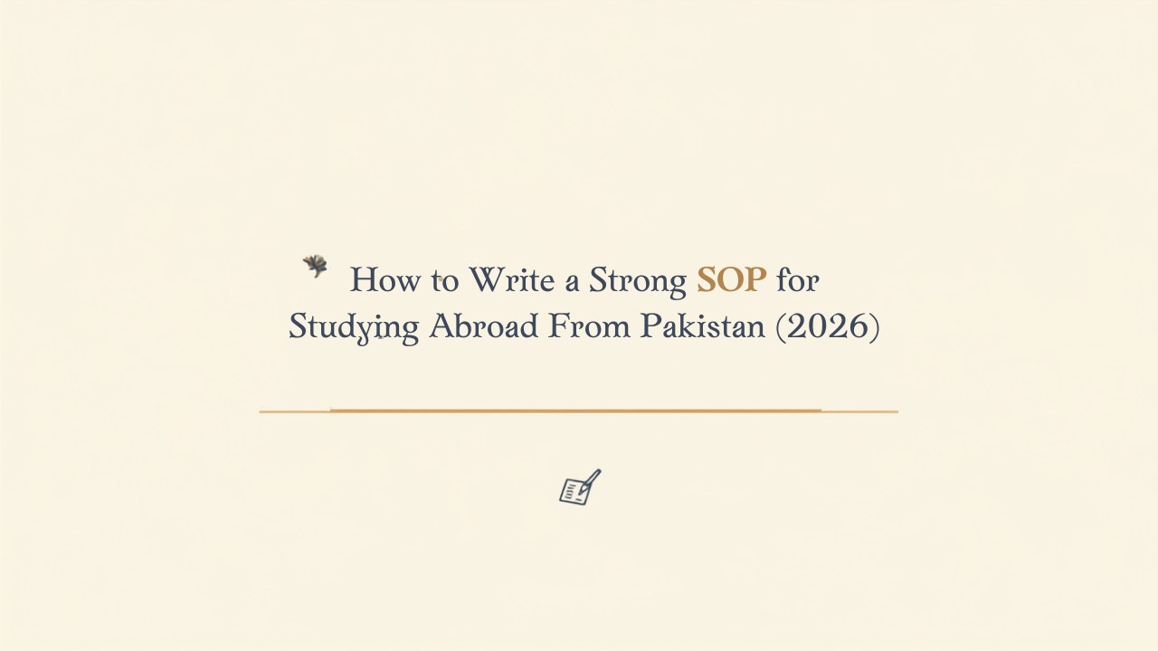 How Do You Write a Strong SOP for Studying Abroad From Pakistan? (2026)