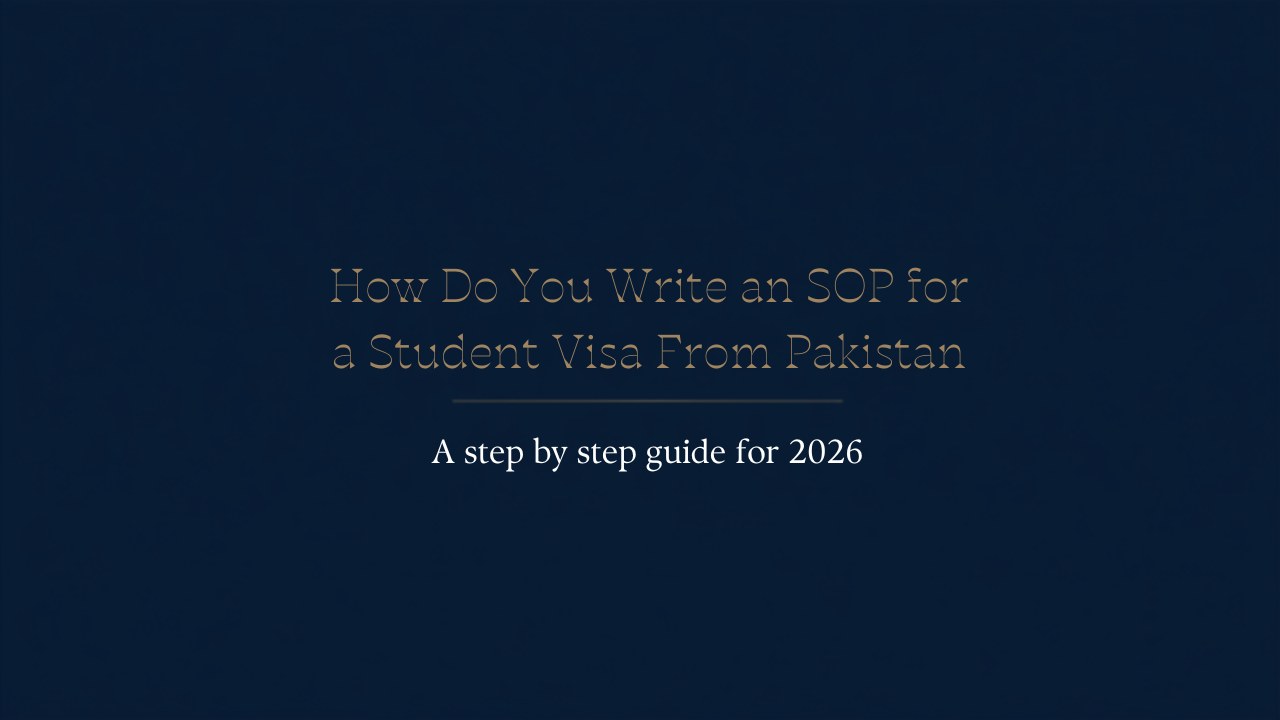 How do you write an SOP for a student visa from Pakistan?