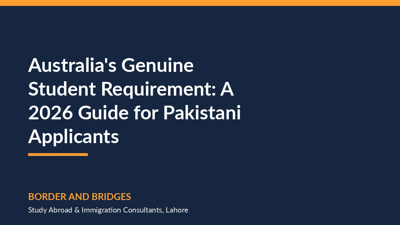 Australia Genuine Student requirement explained for Pakistani applicants applying for the subclass 500 visa in 2026