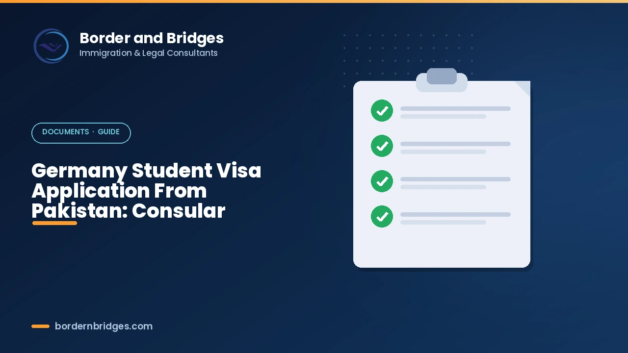 Cover: Germany student visa application from Pakistan, Consular Services Portal and documents in 2026