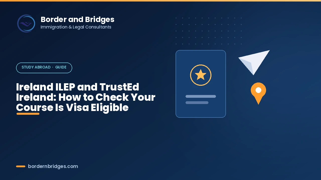 Checking an Irish course on the ILEP and TrustEd Ireland lists before a student visa application