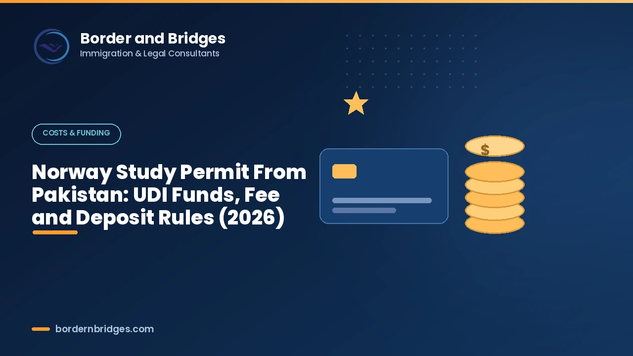 Norway study permit from Pakistan explained with UDI funds and fee for 2026