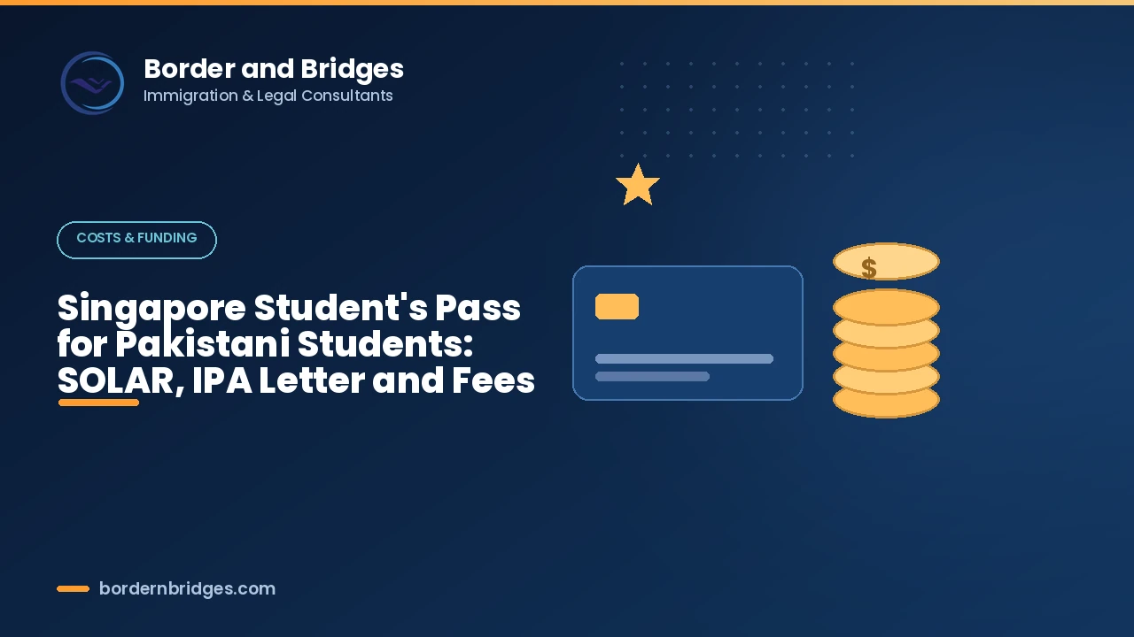 Cover: Singapore Student's Pass for Pakistani students, SOLAR application, IPA letter and fees in 2026