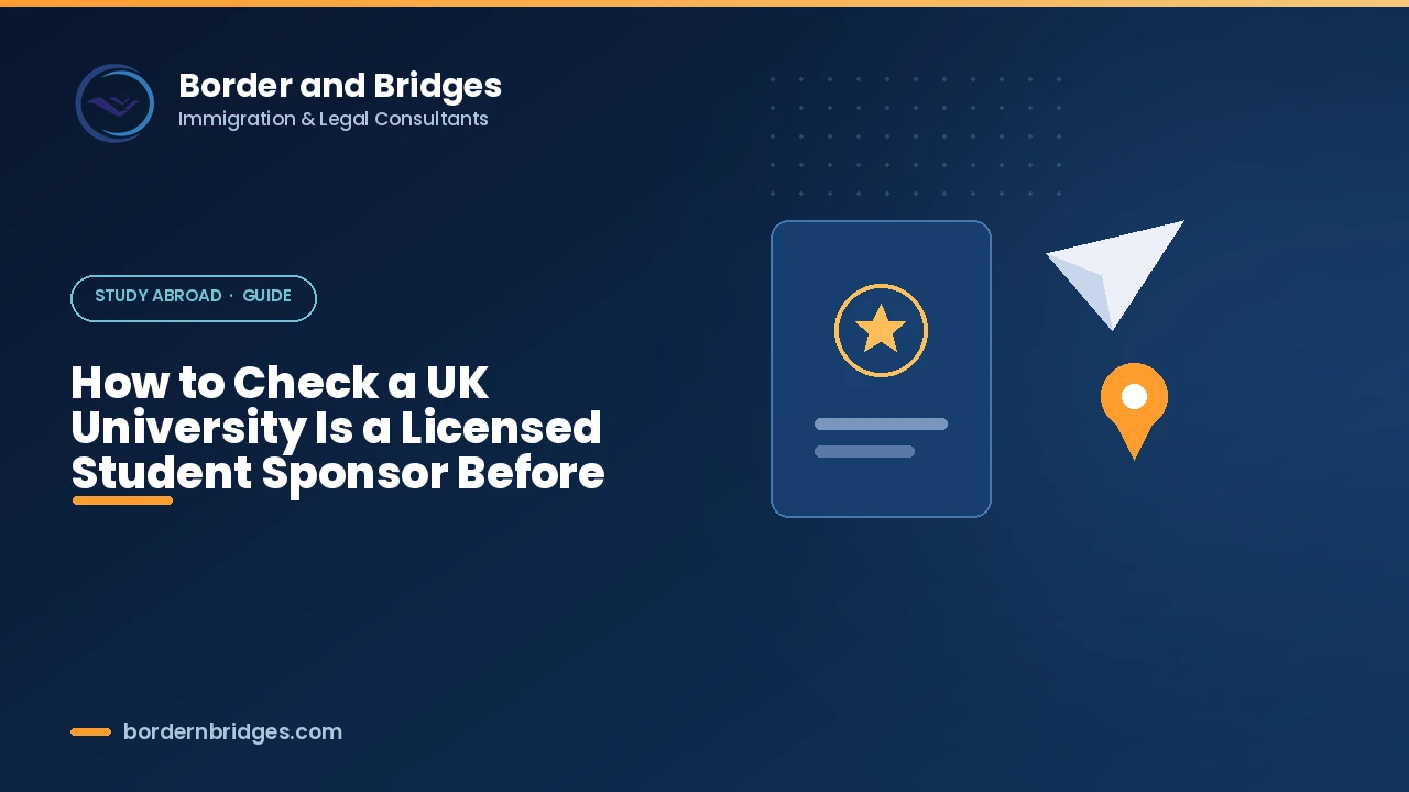 Checking the UK register of licensed student sponsors before accepting an offer