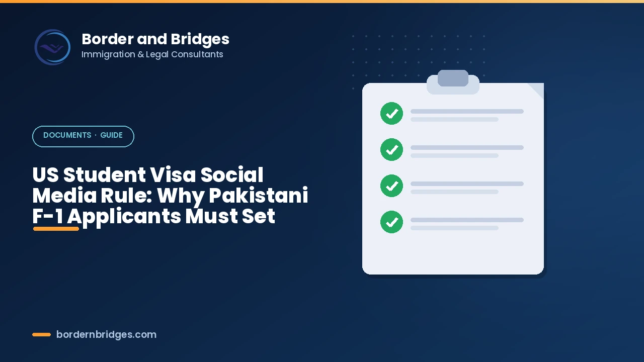 Guide to the US student visa social media public requirement for Pakistani F-1, M-1 and J-1 applicants in 2026